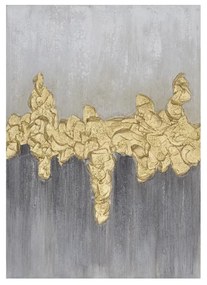 Πίνακας Σε Καμβά Sed 022881 50x70xH3cm Grey-Gold Vertical Canvas