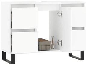 vidaXL Ντουλάπι Μπάνιου Λευκό 80 x 33 x 60 εκ. Επεξεργασμένο Ξύλο