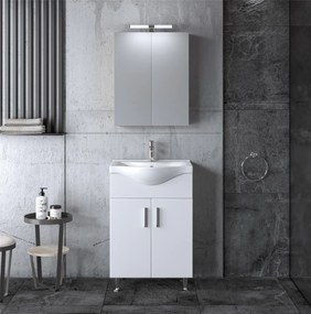 Set Bathroom Furniture SIENA 55 White 55x46x160 εκ.