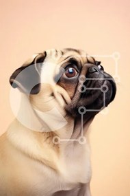 Intra Συλλεκτικό Ξύλινο Παζλ Plywood  4mm - Pug Dog στο προφίλ με μαλακό φόντο Σε Ξύλινο Κουτί - Διαστάσεις: 10x10 cm – 25 κομμάτια