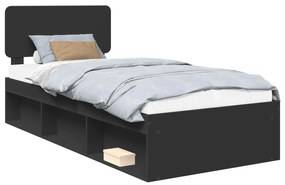 vidaXL Σκελετός Κρεβατιού Μαύρο 100 x 200 cm Στερεά ξυλεία πεύκου