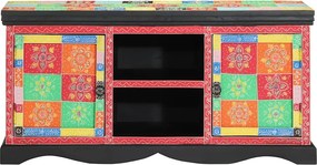 vidaXL Ντουλάπι TV 100 x 35 x 50 εκ Πολύχρωμο Στερεό ξύλο μάνγκο
