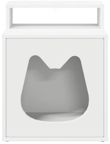 vidaXL Σπίτι Γάτας Λευκό 42,5 x 40 x 53,5 εκ Επεξεργασμένο ξύλο