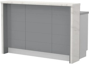 Πάγκος νησίδας Hudson-Μήκος: 150 εκ.-Γκρι-White Marble