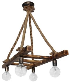 Φωτιστικό Οροφής - Ράγα Skala/4 31-1046 Rope UT-BR Heronia Wood, Rope