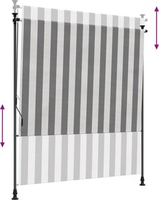 vidaXL Εξωτερικό ρολό Γκρι και Λευκό 200 x 270 cm