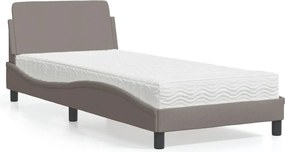 vidaXL Κρεβάτι με Στρώμα Dover Taupe 80x200 εκ. Υφασμάτινο