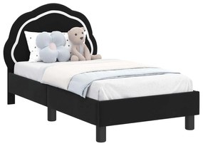 vidaXL Κρεβατική βάση για παιδιά με προσκέφαλο Μαύρο 70 x 140 cm