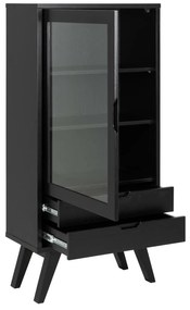 Βιτρίνα Oakland C111, Μαύρο, Με πόρτες, Με συρτάρια, 145x72x36cm, 48 kg, Μερικώς συναρμολογημένο | Epipla1.gr