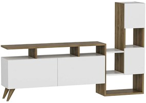 Σύνθεση Τηλεόρασης Tower 505CRL1703 122x31,6x53,3cm White-Walnut