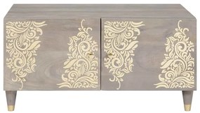 vidaXL Τραπεζάκι σαλονιού Γκρι 80 x 50 x 40 cm Μασίφ ξύλο μάνγκο