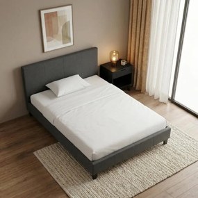 Κρεβάτι Flat Megapap υφασμάτινο χρώμα ανθρακί 120x200εκ.