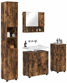 vidaXL Σετ Επίπλων Μπάνιου 4 pcs Καπνιστή δρυς 61 x 35 x 64 εκ.
