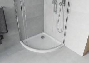 Mexen Rio καμπίνα ντους ημικυκλική 90 x 90 cm, διαφανή, χρώμιο + λεκάνη Flat,
