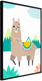 Αφίσα - Playful Llama - 30x45 - Μαύρο - Χωρίς πασπαρτού