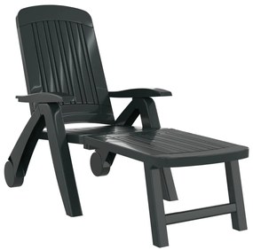 vidaXL Ξαπλώστρα Πτυσσόμενη Πράσινη από Πολυπροπυλένιο