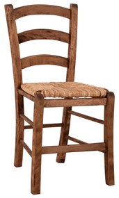 Καρέκλα ΠΑΡΟΣ Ξύλινη Καρυδί με Ψάθα 40x43x88εκ. 40x43x88 εκ.