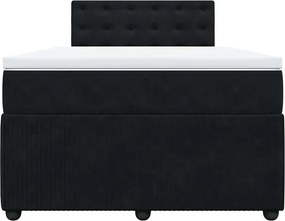 vidaXL Κρεβάτι Boxspring με Στρώμα Μαύρο 120x190 εκ. Βελούδινο