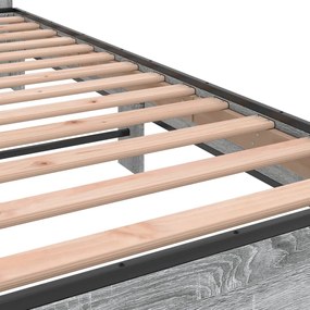 vidaXL Πλαίσιο Κρεβατιού Γκρι Sonoma 140x190 εκ. Επεξ. Ξύλο &amp; Μέταλλο