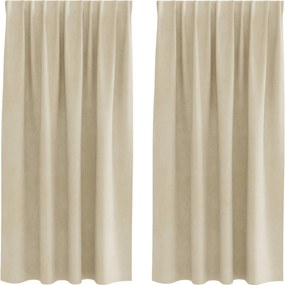 vidaXL Κουρτίνες συσκότισης 2 pcs Κρεμ 140 x 175 cm Βελούδο