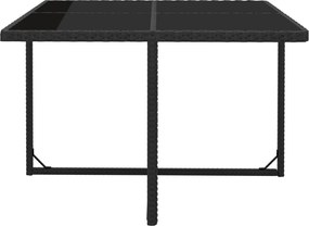 vidaXL Σετ Τραπεζαρίας Εξ. Χώρου 9 τεμ. Μαύρο Συνθ. Ρατάν με Μαξιλάρια