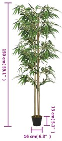 vidaXL Δέντρο Μπαμπού Τεχνητό 988 Κλαδιά Πράσινο 150 εκ.