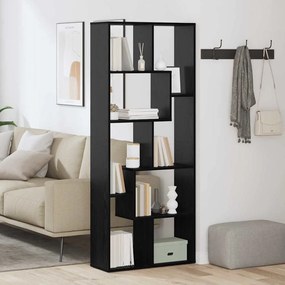 vidaXL Βιβλιοθήκη Μαύρη δρυς 67 x 25 x 161,5 εκ Επεξεργασμένο ξύλο