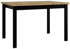 Τραπέζι Victorville 125, Artisan βελανιδιά, Μαύρο, 76x80x120cm, 30 kg, Επιμήκυνση, Πλαστικοποιημένη μοριοσανίδα, Ξύλο, Μερικώς συναρμολογημένο