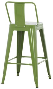 Σκαμπό Μεσαίου Ύψους Μεταλλικό Melita Σε Light Olive Green 42x42x98 Εκ.