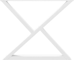 vidaXL Πόδια Τραπεζαρίας 2 τεμ. Λευκά 90x(72-73,3) εκ. Ατσάλι