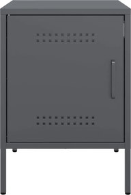 vidaXL Κομοδίνα 2 τεμ. Ανθρακί 36x39x50,5 εκ. από Χάλυβα