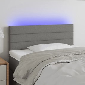 Κεφαλάρι Κρεβατιού LED Σκούρο Γκρι 90x5x78/88 εκ. Υφασμάτινο 3121735