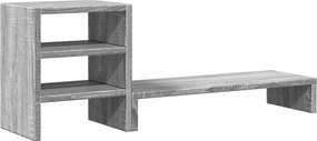 vidaXL Βάση Οθόνης με Organiser Γραφείου Γκρι Sonoma από Επεξ. Ξύλο