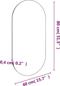 vidaXL Καθρέφτης 80 x 40 εκ. Γυάλινος