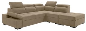 Γωνιακός καναπές κρεβάτι Amelia με αποθηκευτικό χώρο, Σκούρο Μπεζ 280x253x85cm Δεξιά γωνία - AME-TED-23