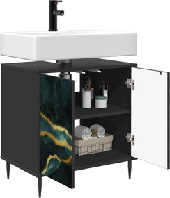 vidaXL Ντουλάπι Μπάνιου WIJHE Μαύρη Δρυς 60 x 40 x 61 εκ