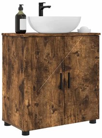 vidaXL Ντουλάπι Μπάνιου με ράφι Καπνιστή δρυς 61 x 35 x 64 εκ.