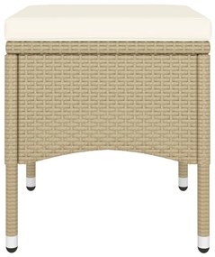 vidaXL Σετ Επίπλων Bistro Κήπου 5 τεμ. Μπεζ Συνθ. Ρατάν/Ψημένο Γυαλί