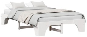 vidaXL Κρεβάτι Λευκό Αντοχής ξύλο 120 x 190 cm Κρεβάτι Ορθογώνιο