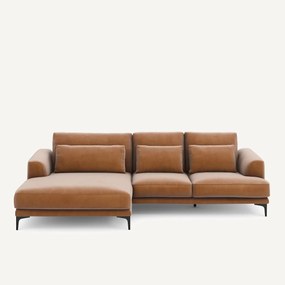 Γωνιακός καναπές αριστερός XL από βελούδο, Marsile