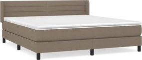 vidaXL Κρεβάτι Boxspring με Στρώμα Taupe 160x200 εκ. Υφασμάτινο
