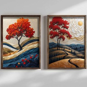 Κάδρα (Σετ 2Τμχ) 856EVL1627 50x3,5x70cm Multi Wallity Vertical Mdf, Wood