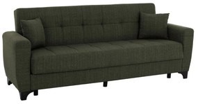 Καναπές Κρεβάτι Τριθέσιος Hema HM3242.05 Ψηλή Πλάτη 215x84x88cm Dark Olive Fabric