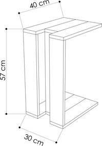 Βοηθητικό Τραπέζι Λευκό MUJU 30x40x57