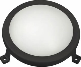 Led απλίκα μαύρη στρόγγυλη πλαστική 12W 840Lm 4000k ενδιάμεσο λευκό φως στεγανή ΙΡ54