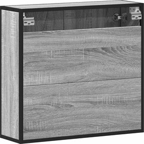vidaXL Ντουλάπι καθρέφτη μπάνιου Γκρι Sonoma 65x20x60 cm