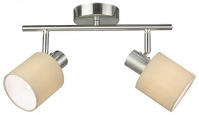 Rabalux Σποτ Διπλό L36cm 2xE14 Natina Χρώμιο-Μπεζ 5010