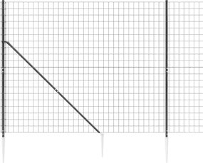 vidaXL Συρματόπλεγμα Περίφραξης Ανθρακί 1,4 x 25 μ. με Καρφωτές Βάσεις