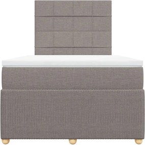 vidaXL Κρεβάτι Boxspring με Στρώμα Taupe 120x200 εκ. Υφασμάτινο