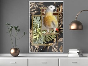 Αφίσα - Composition with Gold Parrot - 20x30 - Χρυσό - Με πασπαρτού